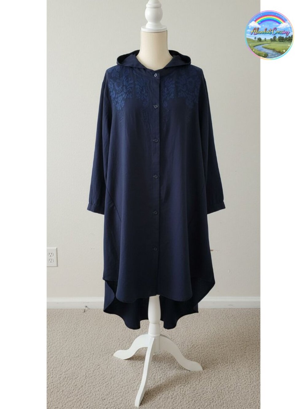 Cotton Linen Button Down Shirt Embroidered Blouse Tunic Top